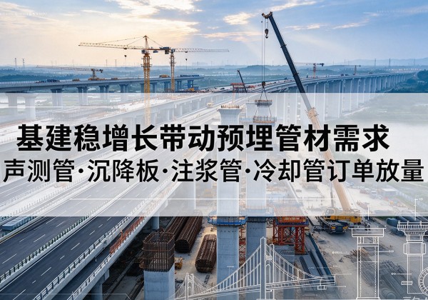 阿勒泰基建稳增长带动预埋监测管材需求，声测管、沉降板、注浆管订单持续放量